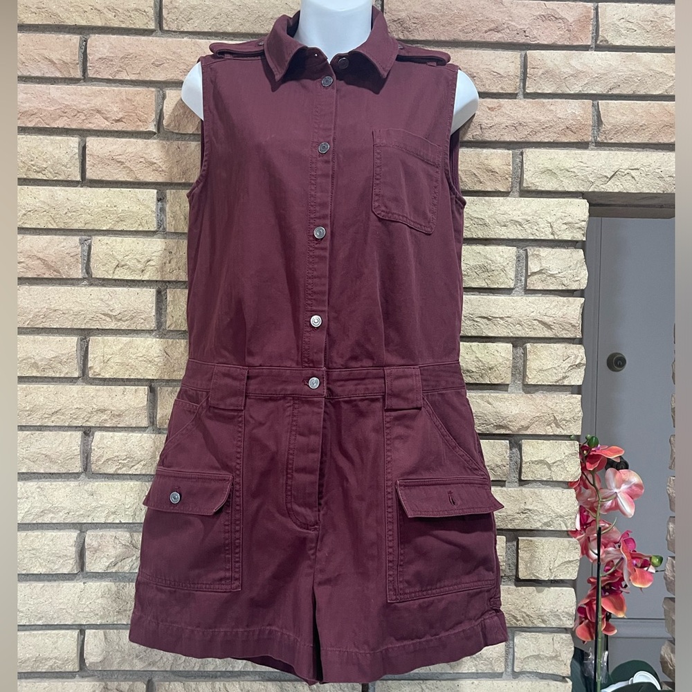 MARC BY  MARC JACOBS  Woman's Merlot  Romper W/8 Pockets - Size 8  100% Cotton